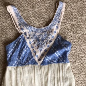 Blue and Cream Maxi Dress